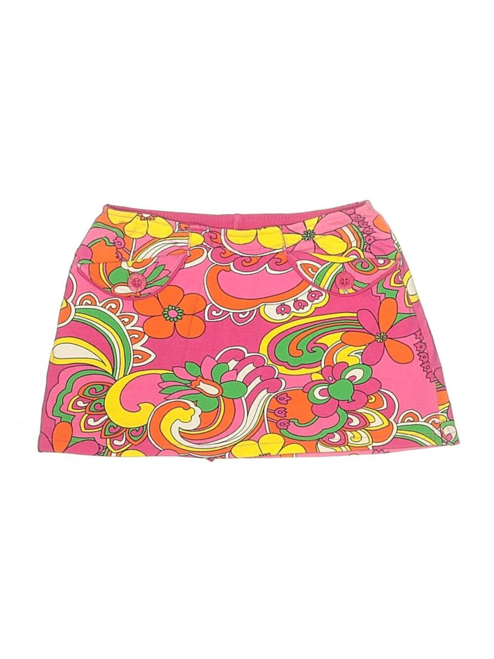 Limited Too Skort Skirt VTG Psychedelic Pink Floral Cute Girl y2k 2000s Hippie 8